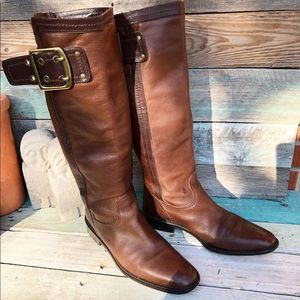 Two Toned Brown Leather Coach Riding Boots.